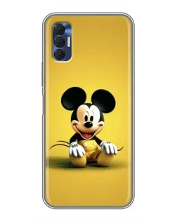 Чехол для TECNO Spark 8P с картинкой «Микки на желтом»
