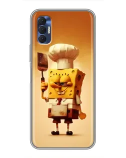 Чехол для TECNO Spark 8P с картинкой «Губка Боб повар»