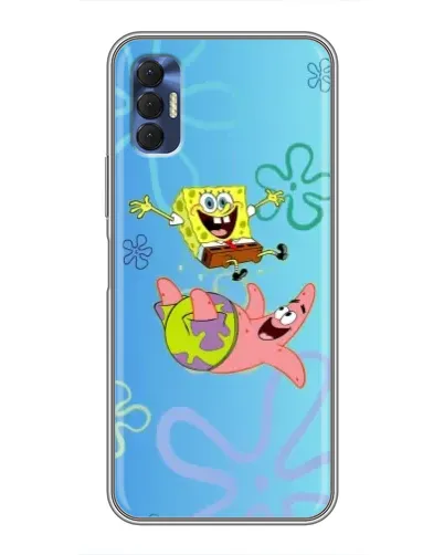 Чехол для TECNO Spark 8P с картинкой «Спанч Боб и Патрик»
