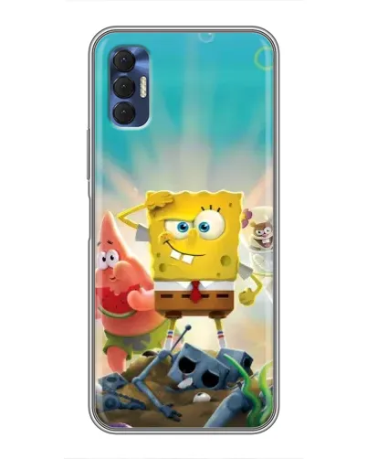 Чехол для TECNO Spark 8P с картинкой «Спанч Боб победитель»
