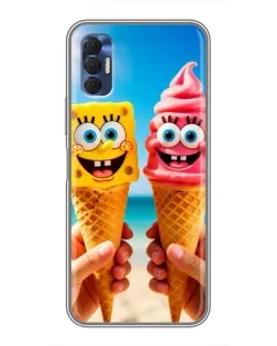 Чехол для TECNO Spark 8P с картинкой «Спанч Боб мороженое»