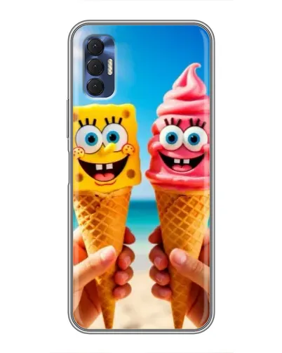 Чехол для TECNO Spark 8P с картинкой «Спанч Боб мороженое»