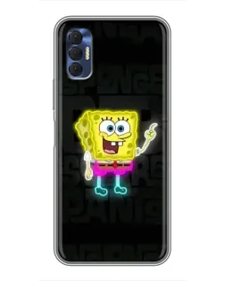 Чехол для TECNO Spark 8P с картинкой «Неоновый Губка Боб»