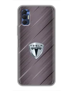Чехол для TECNO Spark 8P с картинкой «Металлическая текстура Tesla»