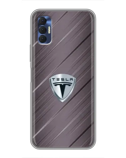 Чехол для TECNO Spark 8P с картинкой «Металлическая текстура Tesla»