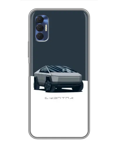 Чехол для TECNO Spark 8P с картинкой «Серебристый Cybertruck Tesla»