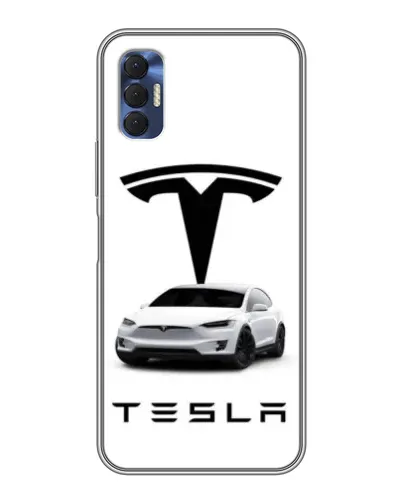 Чехол для TECNO Spark 8P с картинкой «Tesla White Style»