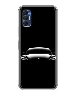 Чехол для TECNO Spark 8P с картинкой «Фары Tesla Night»