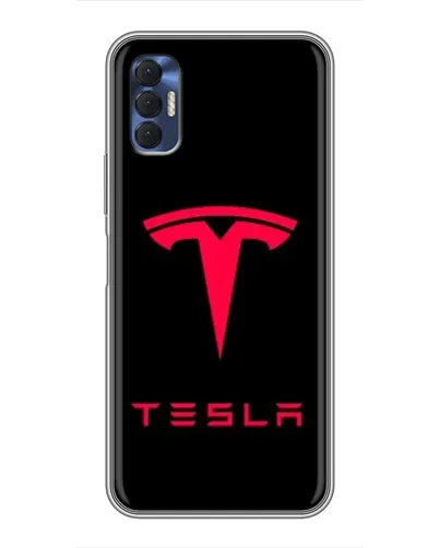 Чехол для TECNO Spark 8P с картинкой «Tesla Red Logo»