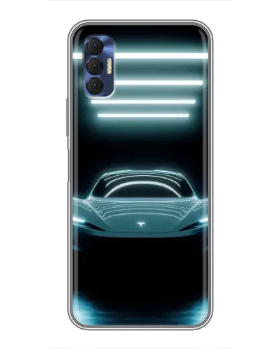 Чехол для TECNO Spark 8P с картинкой «Tesla в неоне»