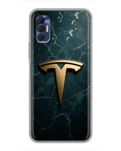 Чехол для TECNO Spark 8P с картинкой «Мраморная Tesla Gold»