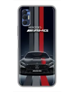Чохол для TECNO Spark 8P з картинкою «Mercedes — білий карбон»