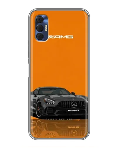 Чохол для TECNO Spark 8P з картинкою «Помаранчевий Mercedes AMG»