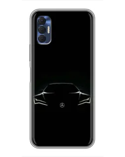 Чохол для TECNO Spark 8P з картинкою «Mercedes — силует авто»