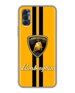 Чохол для TECNO Spark 8P з картинкою «Lamborghini Stripe жовтий»