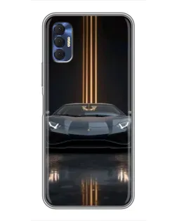 Чохол для TECNO Spark 8P з картинкою «Lamborghini золоті лінії»