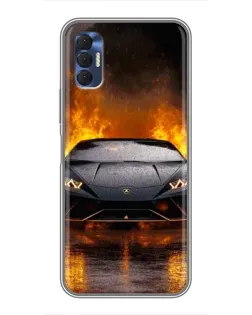 Чохол для TECNO Spark 8P з картинкою «Lamborghini у вогні»