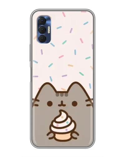 Чохол для TECNO Spark 8P з картинкою «Пушин з кексом»