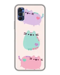 Чохол для TECNO Spark 8P з картинкою «Pusheen тріо»