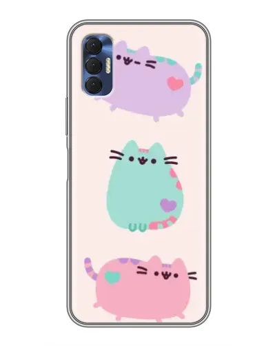 Чохол для TECNO Spark 8P з картинкою «Pusheen тріо»