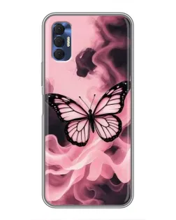 Чохол для TECNO Spark 8P з картинкою «Метелик у диму»