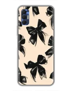 Чохол для TECNO Spark 8P з картинкою «Патерн чорні банти»
