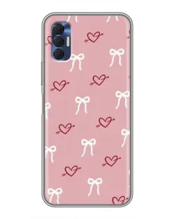 Чохол для TECNO Spark 8P з картинкою «Серця та банти»