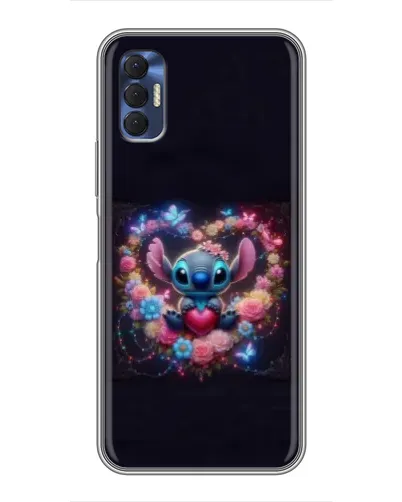 Чехол для TECNO Spark 8P с картинкой «Stitch в цветах» Чехол для TECNO Spark 8P с картинкой «Stitch в цветах»