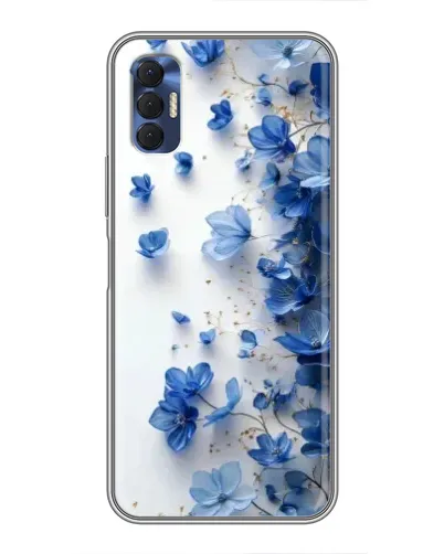 Чохол для TECNO Spark 8P з картинкою «Блакитний квітковий каскад»