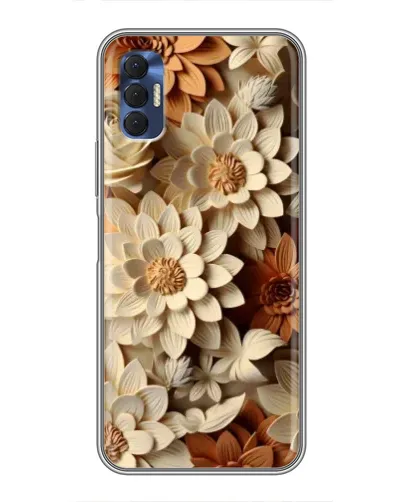 Чохол для TECNO Spark 8P з картинкою «Бежевий флористичний декор»