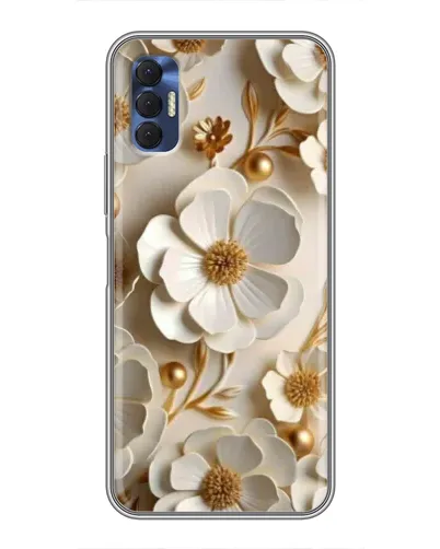Чохол для TECNO Spark 8P з картинкою «Білі паперові квіти»