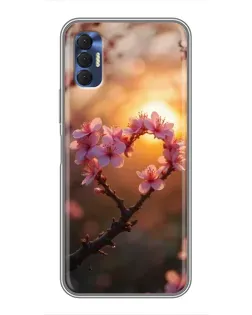 Чохол для TECNO Spark 8P з картинкою «Рожевий цвіт сердечко на тлі заходу» Чохол для TECNO Spark 8P з картинкою «Рожевий цвіт сердечко на тлі заходу»