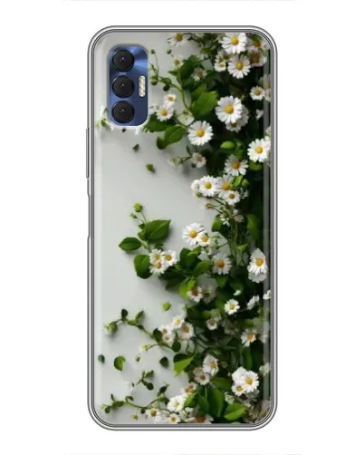 Чохол для TECNO Spark 8P з картинкою «Гілка дрібних білих квітів»