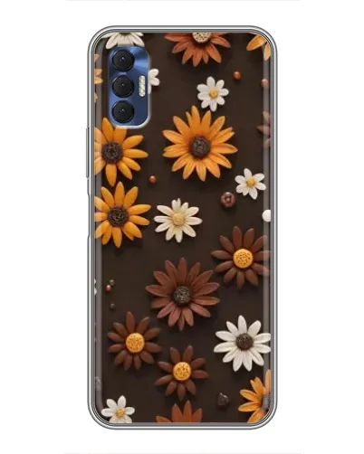 Чохол для TECNO Spark 8P з картинкою «Візерунок з маленьких соняшників»