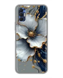 Чохол для TECNO Spark 8P з картинкою «Біла квітка та золотий флюїд» Чохол для TECNO Spark 8P з картинкою «Біла квітка та золотий флюїд»