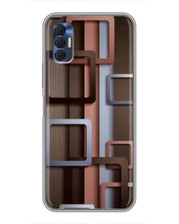 Чохол для TECNO Spark 8P з картинкою «Коричневі об'ємні квадрати» Чохол для TECNO Spark 8P з картинкою «Коричневі об'ємні квадрати»