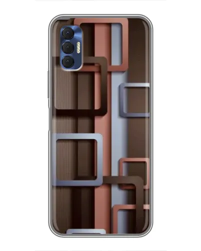 Чохол для TECNO Spark 8P з картинкою «Коричневі об'ємні квадрати» Чохол для TECNO Spark 8P з картинкою «Коричневі об'ємні квадрати»