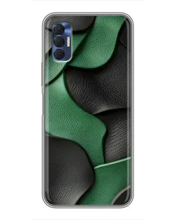 Чохол для TECNO Spark 8P з картинкою «Зелені шкіряні хвилі»