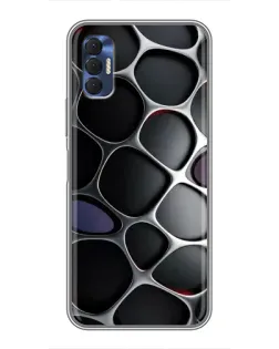 Чохол для TECNO Spark 8P з картинкою «Об'ємна темна решітка»