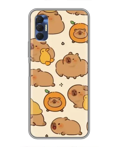 Чехол для TECNO Spark 8P с картинкой «Капибары с апельсинами»