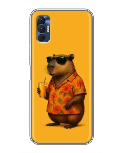 Чехол для TECNO Spark 8P с картинкой «Капибара на отдыхе»