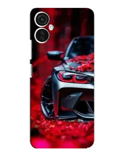 Чохол для TECNO Spark 9 Pro з картинкою «Спортивна BMW та квіти»