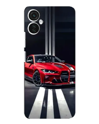 Чохол для TECNO Spark 9 Pro з картинкою «Червона BMW на дорозі»