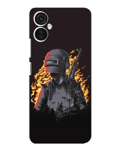 Чохол для TECNO Spark 9 Pro з картинкою «PUBG — вогняний силует»