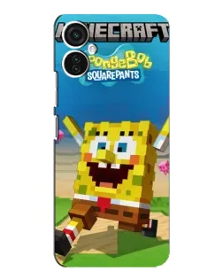 Чехол для TECNO Spark 9 Pro с картинкой «Губка Боб Minecraft»