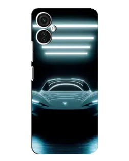 Чохол для TECNO Spark 9 Pro з картинкою «Tesla в неоні»