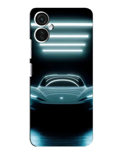 Чохол для TECNO Spark 9 Pro з картинкою «Tesla в неоні»
