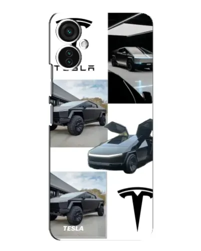 Чохол для TECNO Spark 9 Pro з картинкою «Колаж Cybertruck Tesla»
