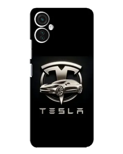 Чохол для TECNO Spark 9 Pro з картинкою «Tesla — срібне авто»