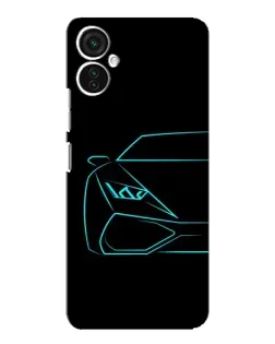Чохол для TECNO Spark 9 Pro з картинкою «Блакитний силует Lamborghini»